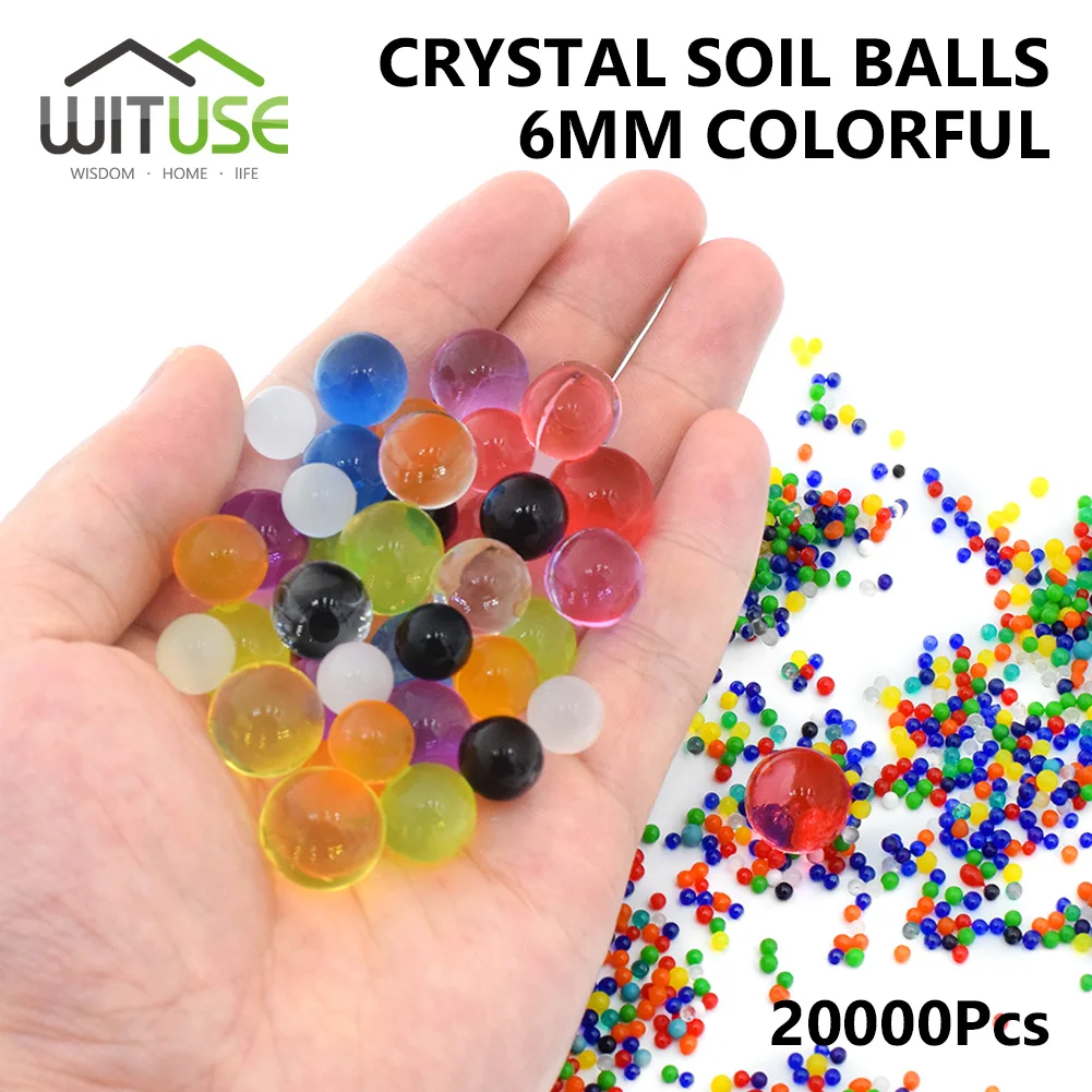 Colorful WITUSE 20000 шт./пакет с украшением в виде кристаллов и кристалликами почвы гель полимерный водные бисеры дом рост водные шары в виде большого цветка/Свадебные украшения - Color: Colorful