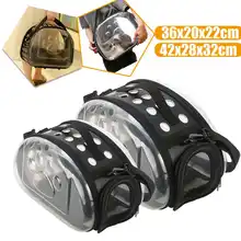 Переноска для домашних животных, прозрачная переноска для кошек, собак, дышащая переносная сумка для щенков, Китти, складная сумка для путешествий на плечо, рюкзак для домашних животных из ПВХ