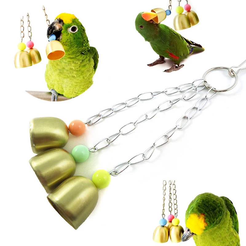 Попугай подвесной клетка Cockatiel игрушки для птиц кольцо колокольчик сплав попугай жевательный подъем Творческий Высокое качество