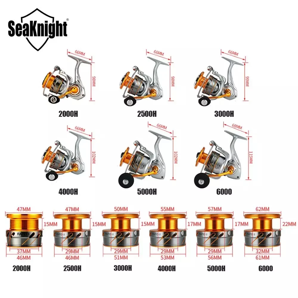 Рыболовная катушка SeaKnight RAPID II для спиннинга с антикоррозийным покрытием 6 2 H 4 7 2000H