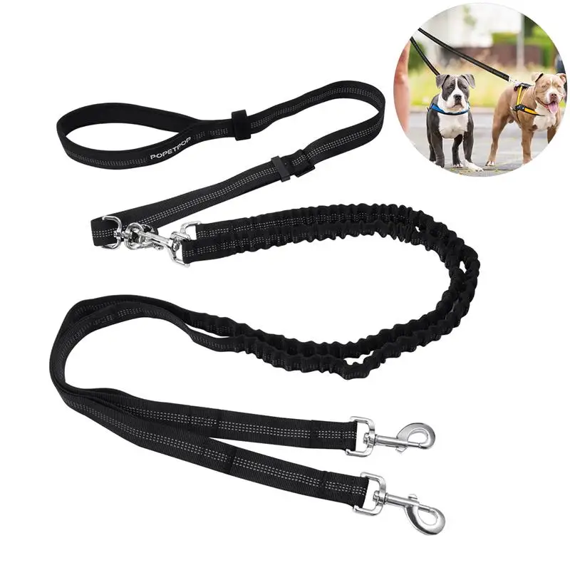 

2-Way Nylon Dog Leash Heavy-Duty Reflective Strong Handle Adjustable Dog Training Leash For Small And Medium Dog(80cm + 140cm)