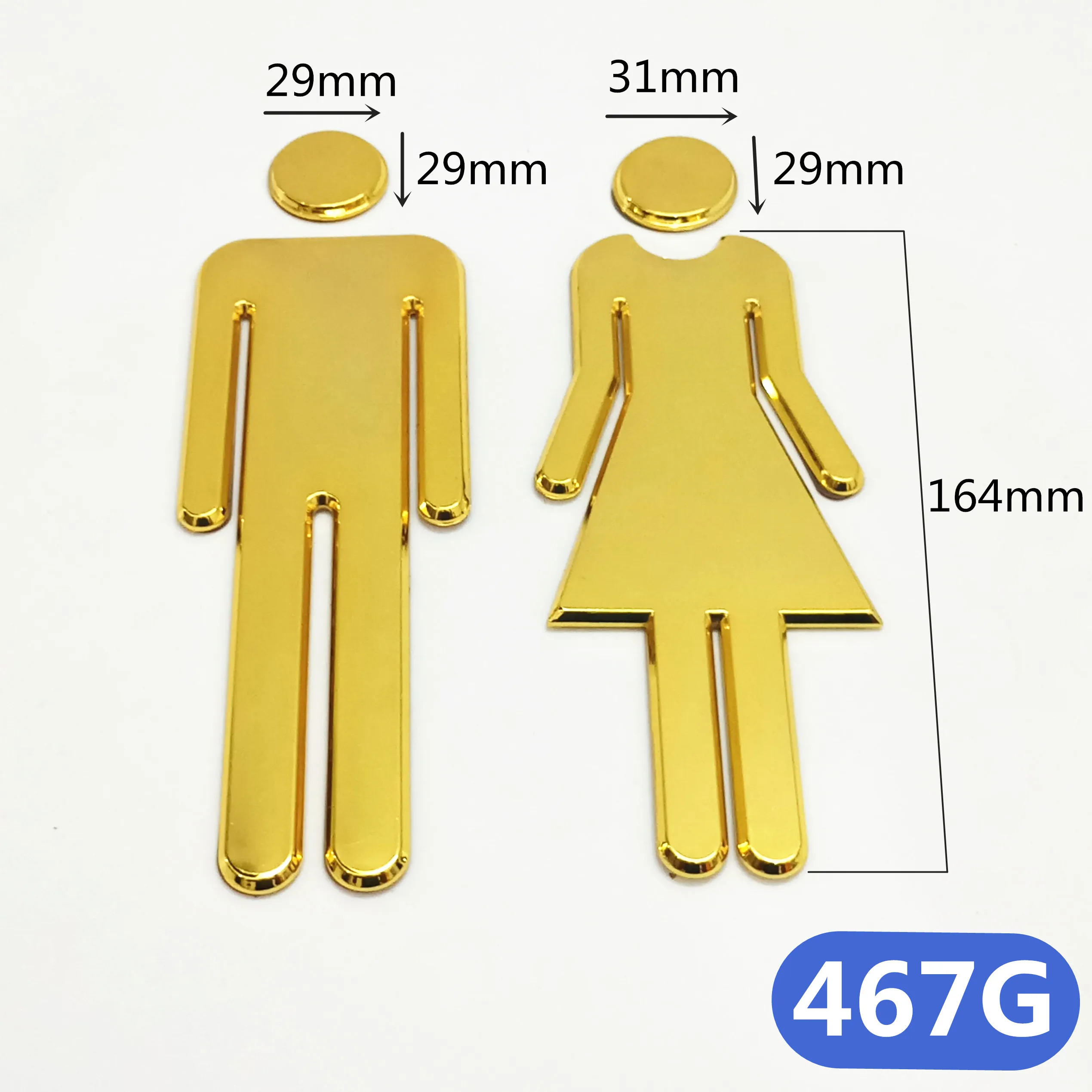 3D DIY Men Women Toilet Door Sign Sticker Bathroom Restroom WC Door Sign for Toilet Wall Sticker Entrance