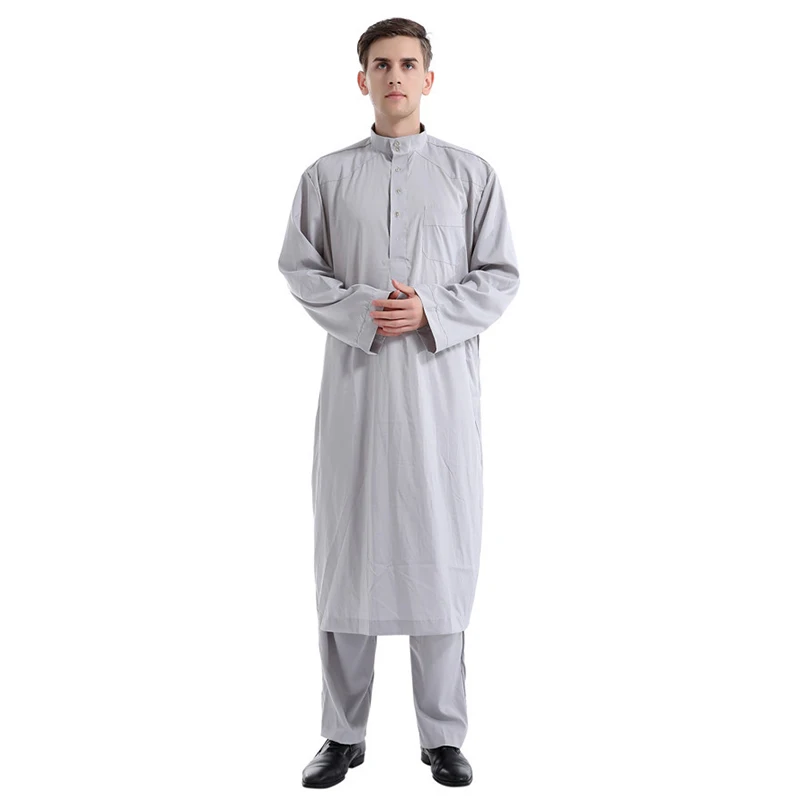 Модная мусульманская одежда мужские включает топ + штаны ropa musulmana hombre курта для