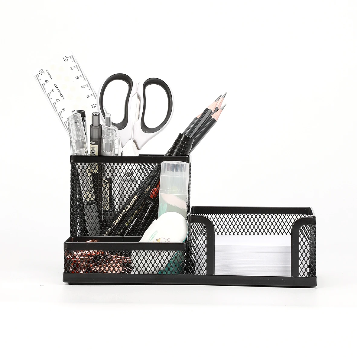 Mesh Desk Organizer Metal Office Storage Box with Compartment Stationery Holder Office Supplies 5