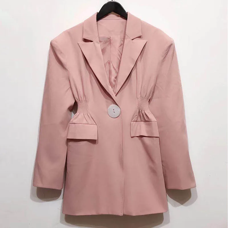 HIGH STREET Новая мода стильный Блейзер Куртка женская на одной пуговице свободный стиль блейзер
