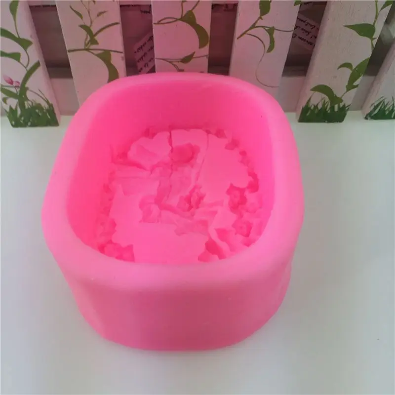 3D цветок силиконовая форма в виде ангела для мыла DIY Глиняная свеча торт шоколадный Декор