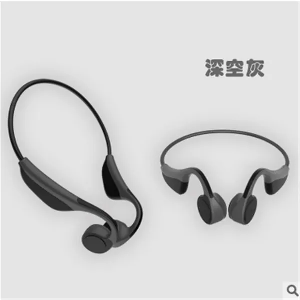 Серый Беспроводные стереонаушники для костной проводимости с Bluetooth, спортивные наушники - Цвет: Серый