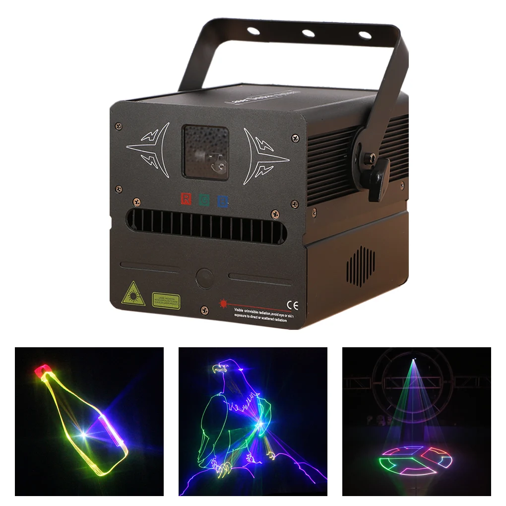 500mW LED RGB DMX SD Card Program 12CH Scan Animation Laser Lighting Discolamp Par DJ Party Disco Pro Projector Stage Light luce