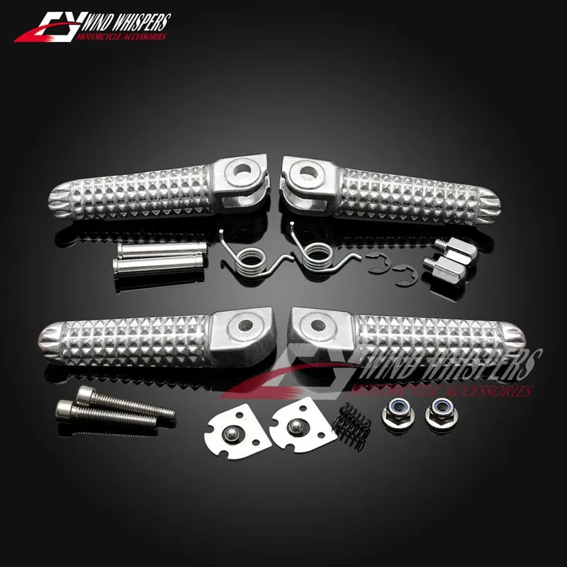 Motorcycle Silver Front Rear Footrests Foot Pegs For Yamaha Yzfr6 1999
