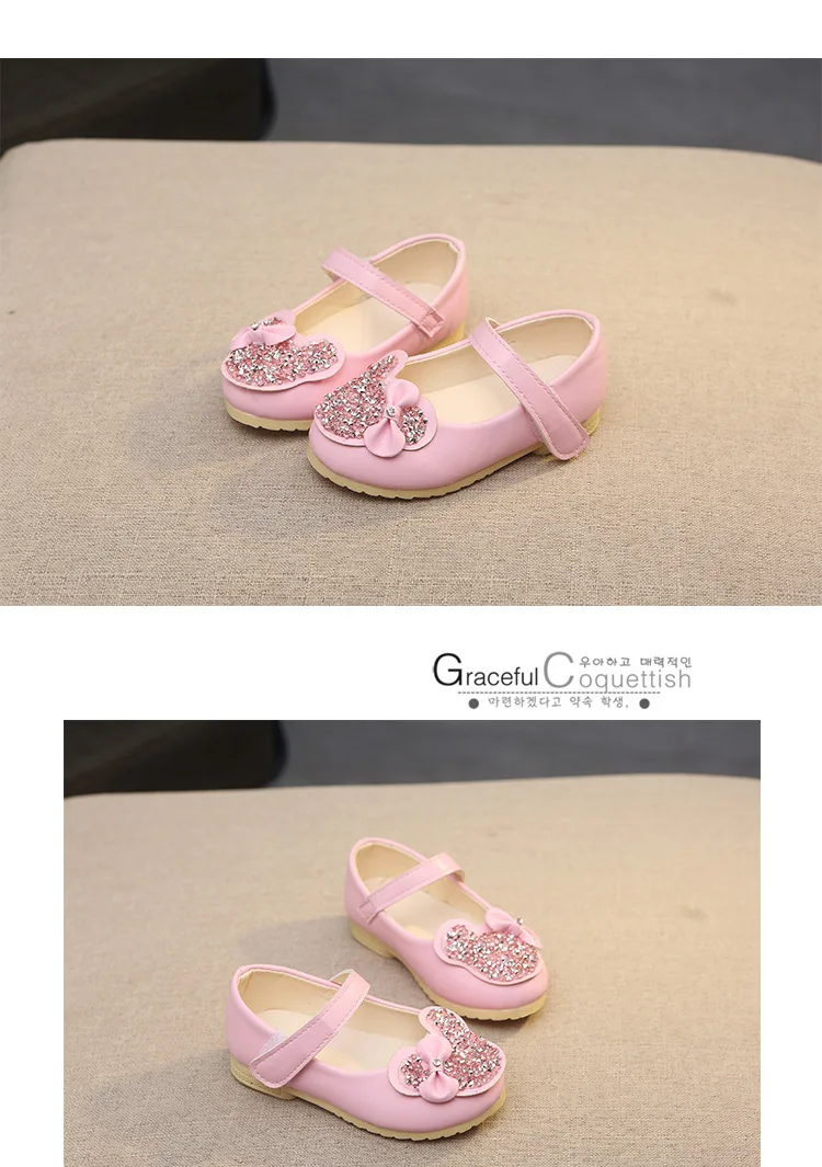 Spring Autumn Girls Princess Shoes Children Sequins Dance Shoes Baby Toddler Kids Peas Soft-soled Leather Show Shoes