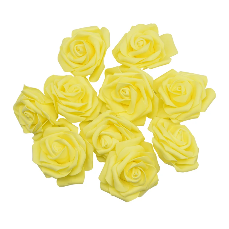 Yellow 8 см большой ПЭ Пена Цветок голова искусственные розы цветы DIY ремесло принадлежности для скрапбукинга дома Свадебная вечеринка украшения поддельные цветы - Цвет: Yellow
