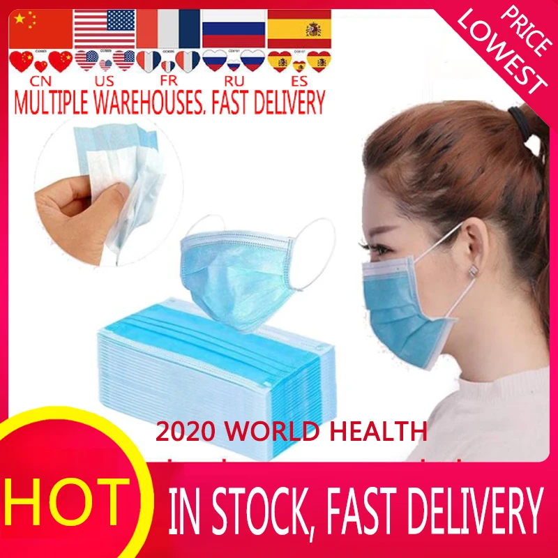 

1pcs Disposable Professional Anti Dust Carbon Face Mask Antibacterial 3 Layers Non-woven Mouth Masks Face Mask Outdoor Masks