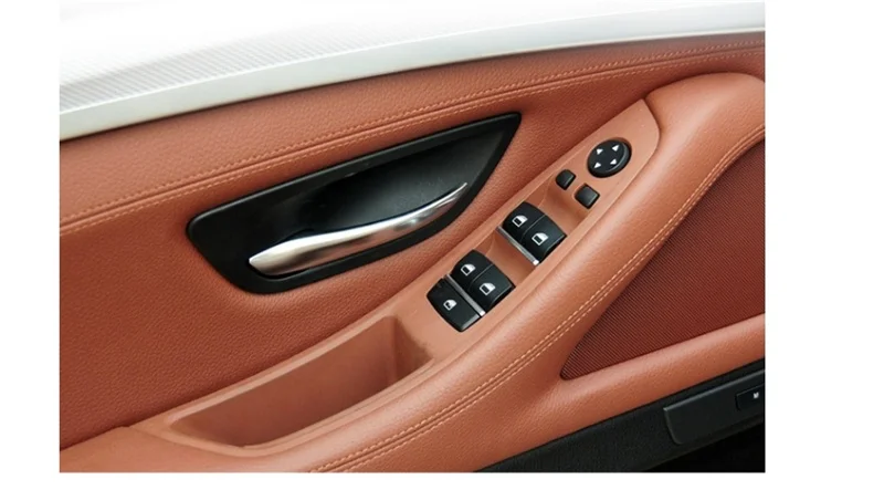 7 шт. левый руль LHD для BMW 5 серии F10 F11 серый бежевый черный интерьер автомобиля внутренняя дверная ручка панель вытяжная накладка