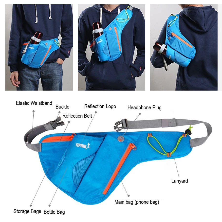 NEWBOLER, спортивные сумки для бега, 500 мл, бутылка для воды, поясная сумка для мужчин и женщин, поясная сумка, ремень для телефона, карман для кемпинга, походная сумка