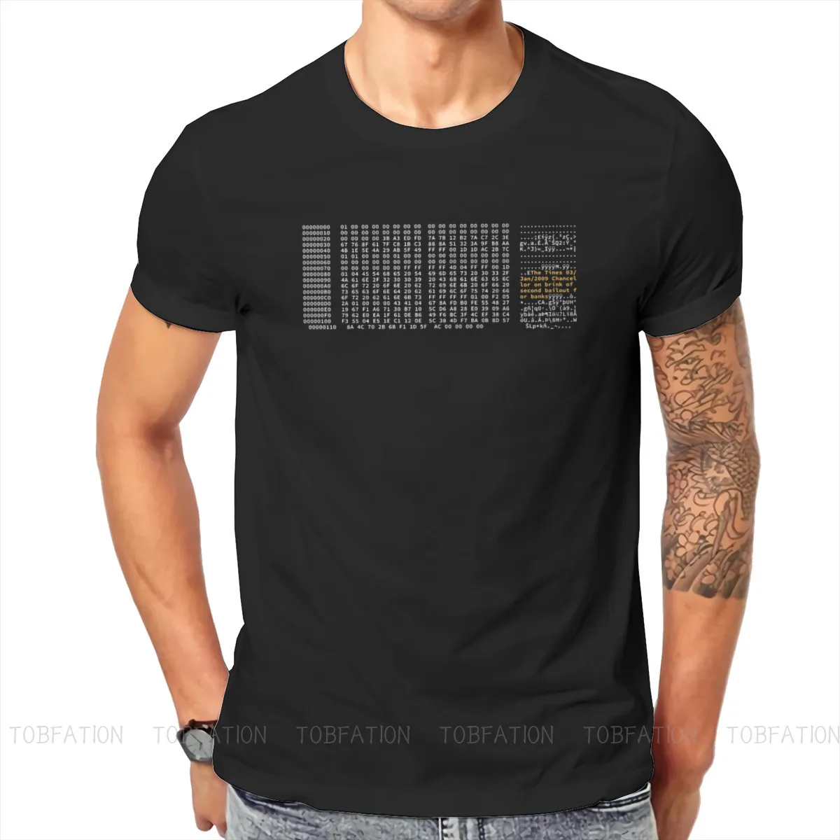 Genesis Block Bitcoin Cryptocurrency Meme T Shirt Vintage Grunge Oversized O-Neck TShirt Big sales Harajuku Men's Clothing | Мужская
