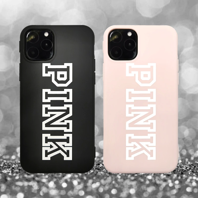 

Simple pink pattern Couple Phone Cover Case For Iphone X 11 pro Xs Max Xr 10 8 7 6 6s Plus Luxury Soft silicone Coque Fundas