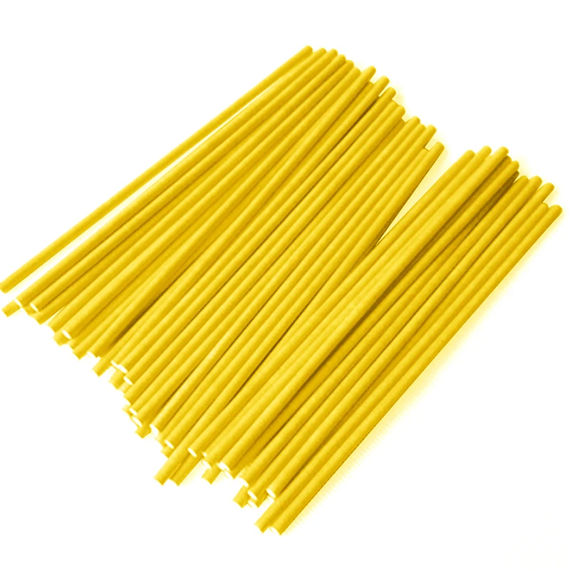 Yellow Behogar 100 шт./компл. 15 см Бумага палочка для леденца Еда-Класс сплошной торт поп-Stick для шоколадная сахарная Карамельный цвет леденца инструмент для наклеивания - Цвет: Yellow
