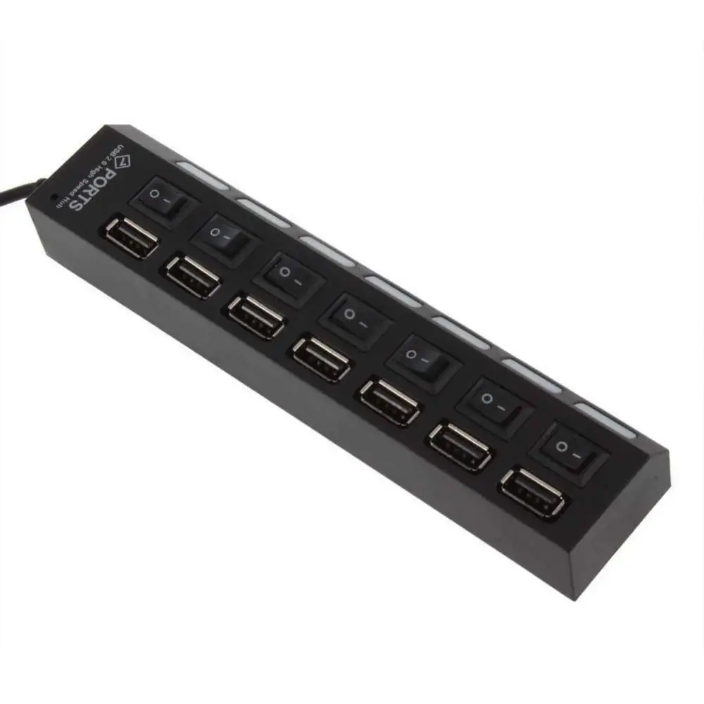 

USB 3.0 HUB 2.0 HUB Multi USB Splitter 7 Port Expander Multiple USB 3 Hab Use Power Adapter USB3.0 Hub with Switch For PC