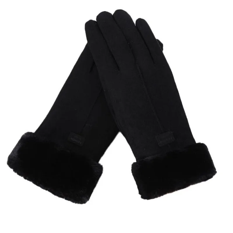 Женские модные классические зимние перчатки одноцветные Eldiven Guantes Femme зимние уличные спортивные теплые перчатки варежки