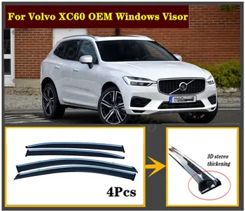 

4pcs Set 2013-2020 OEM For Volvo XC60 Stainless steel window Visor Shade Vent Wind Rain Deflector Guards Cover