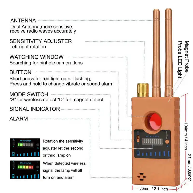 G529-Dual-Antenna-8000MHz-Anti-tapping-Anti-Spy-Bug-Detector-Wireless-RF-GPS-Location-Dual-Signal (2)