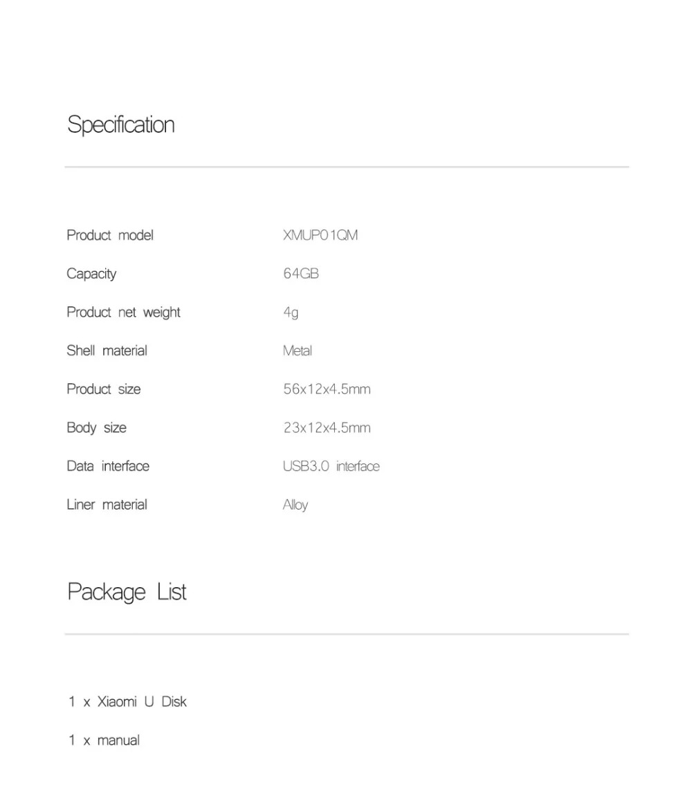 Xiaomi Mijia U диск 64 Гб USB 3,0 Высокоскоростная передача металлический корпус Компактный размер переносной ремешок дизайн