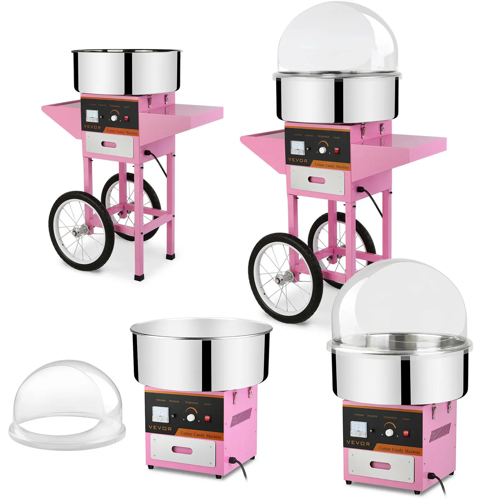 

DIY Electric Floss Maker Convenient Delicate Commercial Cotton Candy Machine Cover Cart Sugar Candy