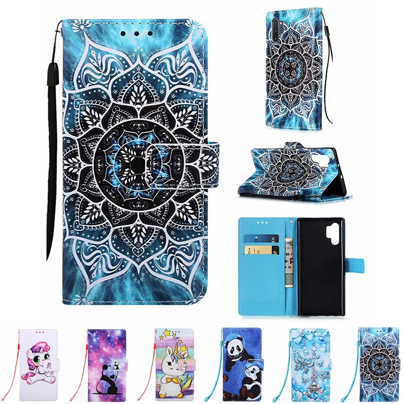

For Samsung Note 10 Plus Leather Case For Samsung Galaxy Note10 Plus Note 10+ Animal Print Flip Wallet Painted Phone Case