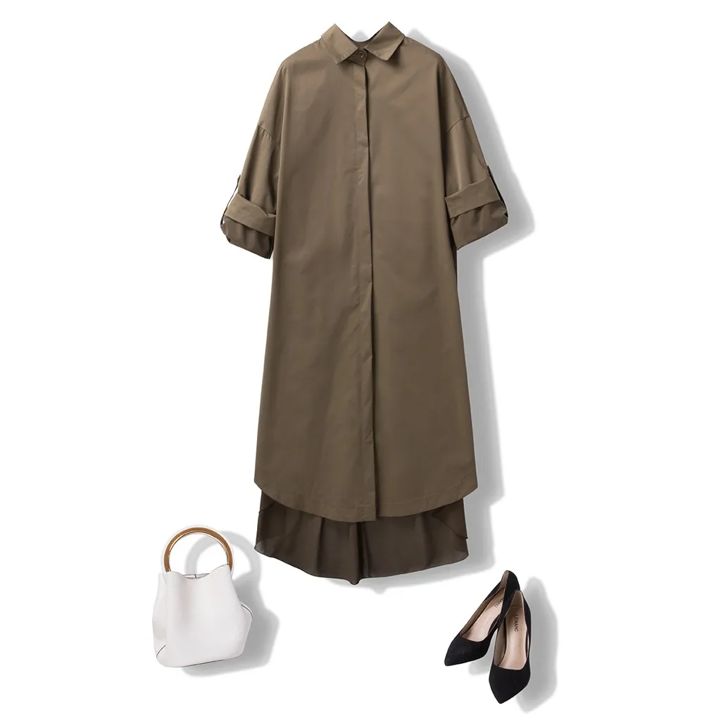 New Women Autumn Overcoat Back Pleated Button Cotton Hooded Long Sleeves Female Windbreaker Coat Plus Size manteau femme