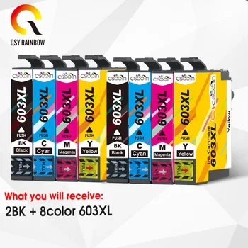 

QSYRAINBOW 8pcs T603XL 603XL Ink Cartridge for Epson XP-2100 XP-2105 XP-3100 XP-3105 XP-4100 XP-4105 WF-2810 WF-2830 WF-2850