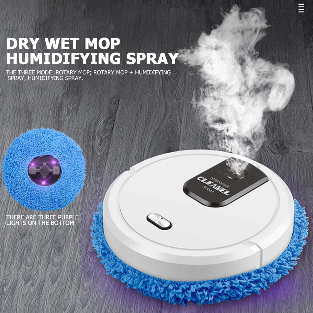 miracle mop 360° Rotate Household Robot Charging Vacuum Cleaner Rotary Mopping Machine Sweeping Robot USB Charging Sweeping and Dragging best mop for tile floors