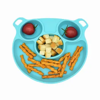 

Silicone Divided Toddler Baby Plates with Suction Base Table Feeding Food Tray