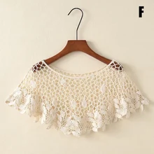 Mujeres Vintage Crochet tejido capa encaje corto ahueca hacia fuera chales Shrug Poncho SER88