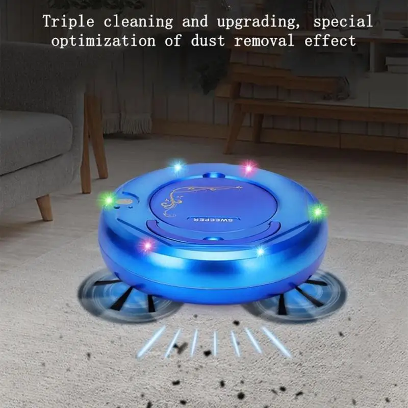 Mini Smart Vacuum Cleaner Household Sweeping Robot Cleaner 3 in 1 Intelligent Sweeper Touch Switch Cleaning Machine