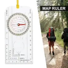 Портативный ABS прозрачное направление охотничий компас шкала циферблата линейка для карты кемпинга навигации Рафинированный военный