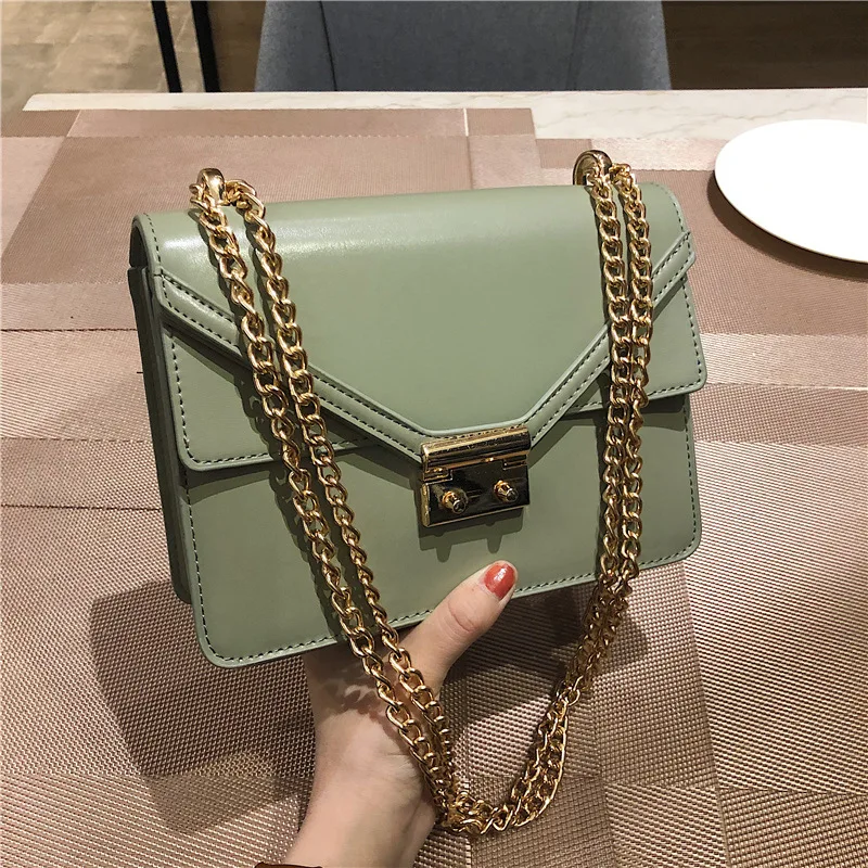 

A Generation of Fat-Style Lock Chain Small Square Bag Women's 2019 New Style Korean-style Versatile Pu Crossbody Bag