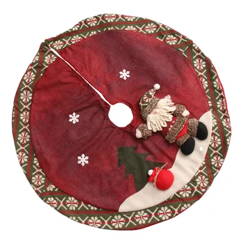 

1Pc Christmas Adornment Tree Skirt Decorative Apron Floor Rug for Party (Red)