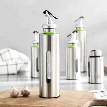 

150ML 250ML Kitchen Tool Oil Bottle Stainless Steel Leak-proof Soy Sauce Vinegar Cruet Storage Dispenser with Funnel Gravy Boats