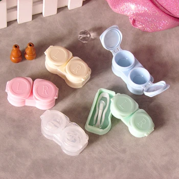 

Macarons New Style Include Tweezers 1pc Travel Contact Lens Box Lenses Case