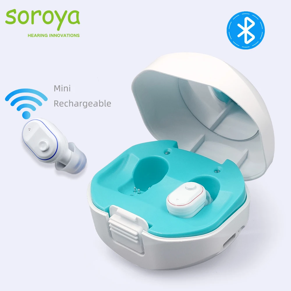 Soroya перезаряжаемые цифровые беспроводные Слуховые аппараты с Bluetooth слуховые 4