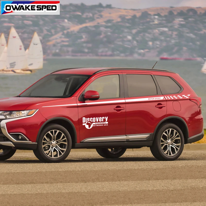 Виниловая наклейка на боковую дверь и талию для Mitsubishi Outlander EX|Наклейки
