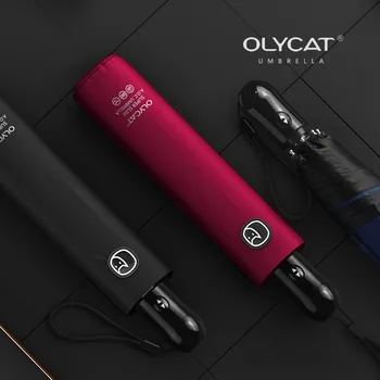 

Ultralight Pure Color Automatic Umbrella Rain Lady Simple Color Sun Protection UV Travel Sun Umbrella Parasol