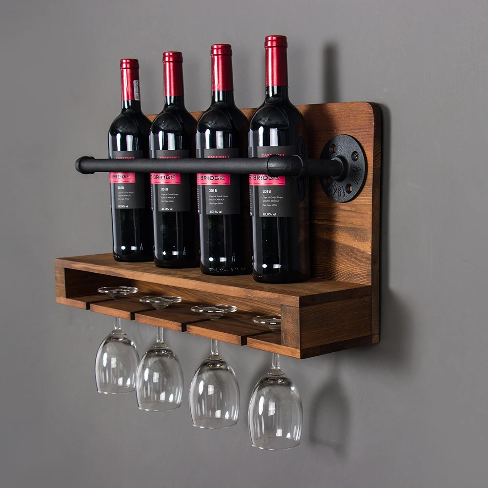  Industrial Hanging Wine Rack Wall Mounted,Storage