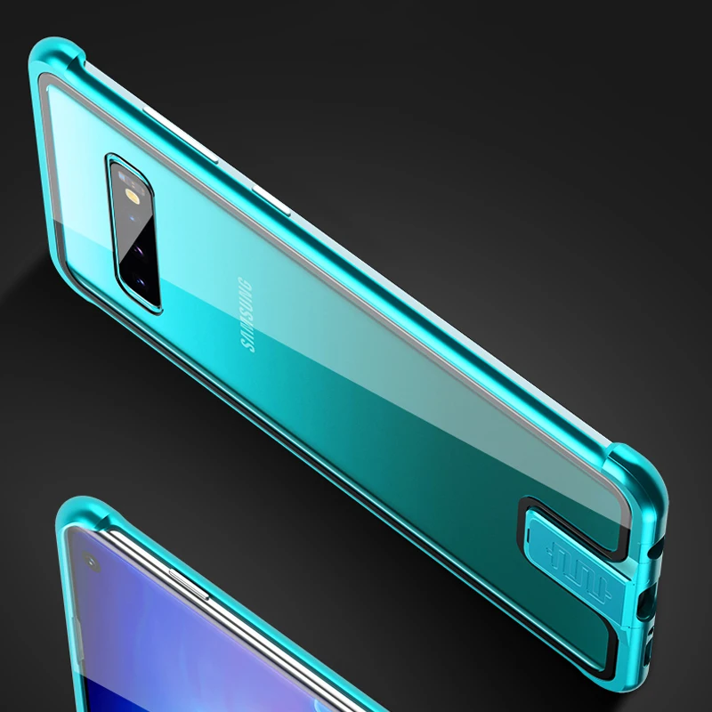 Чехол для samsung Galaxy S10/S10 Plus/S10 5g 9h твердость прозрачное закаленное стекло и Алюминиевый металлический скользящий задний Чехол тонкий жесткий