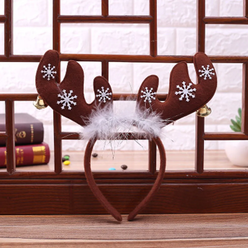 Christmas ladies universal feather bells antlers headbands cute fashion popular style headband loose daily with holiday gifts