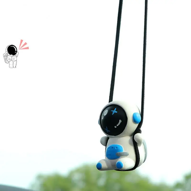 Swing Astronaut Shaped Car Pendant Cartoon Rear View Mirror Hanging Ornaments Goods Interior Accessories Home Decor 1PCS | Дом и сад