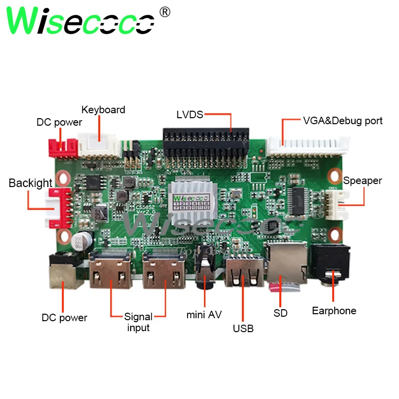 Wisecoco-painel Lcd Esticado Bar Touch Display Cartão Usb sd Placa Motorista Ips Tft 1920x720 123 - Imagem 3