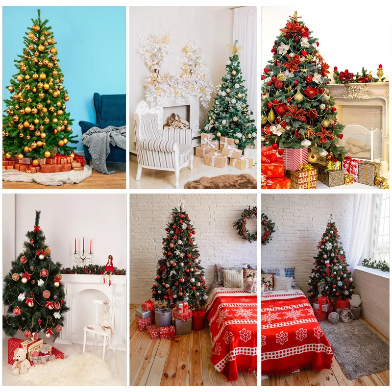 

SHENGYONGBAO Vinyl Christmas Day Photography Backdrops Prop Christmas Tree Festival Theme Photo Studio Background 20109SSD-04