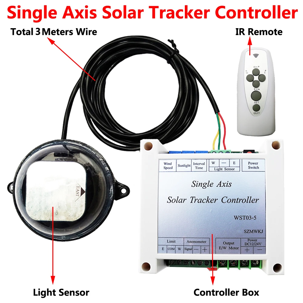 DHL-Полный 1 кВт Солнечный трек Солнечный трекер электронная одиночная ось солнечная система слежения и 1" линейный привод