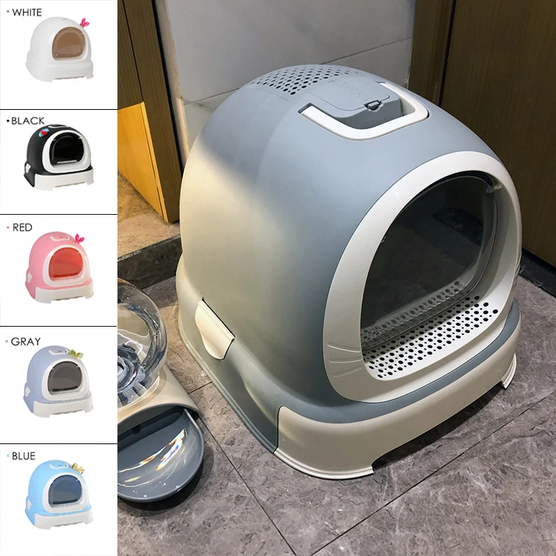 

Cat litter box closed cat toilet drawer type sand box large deodorant potty cat nest one cat litter box